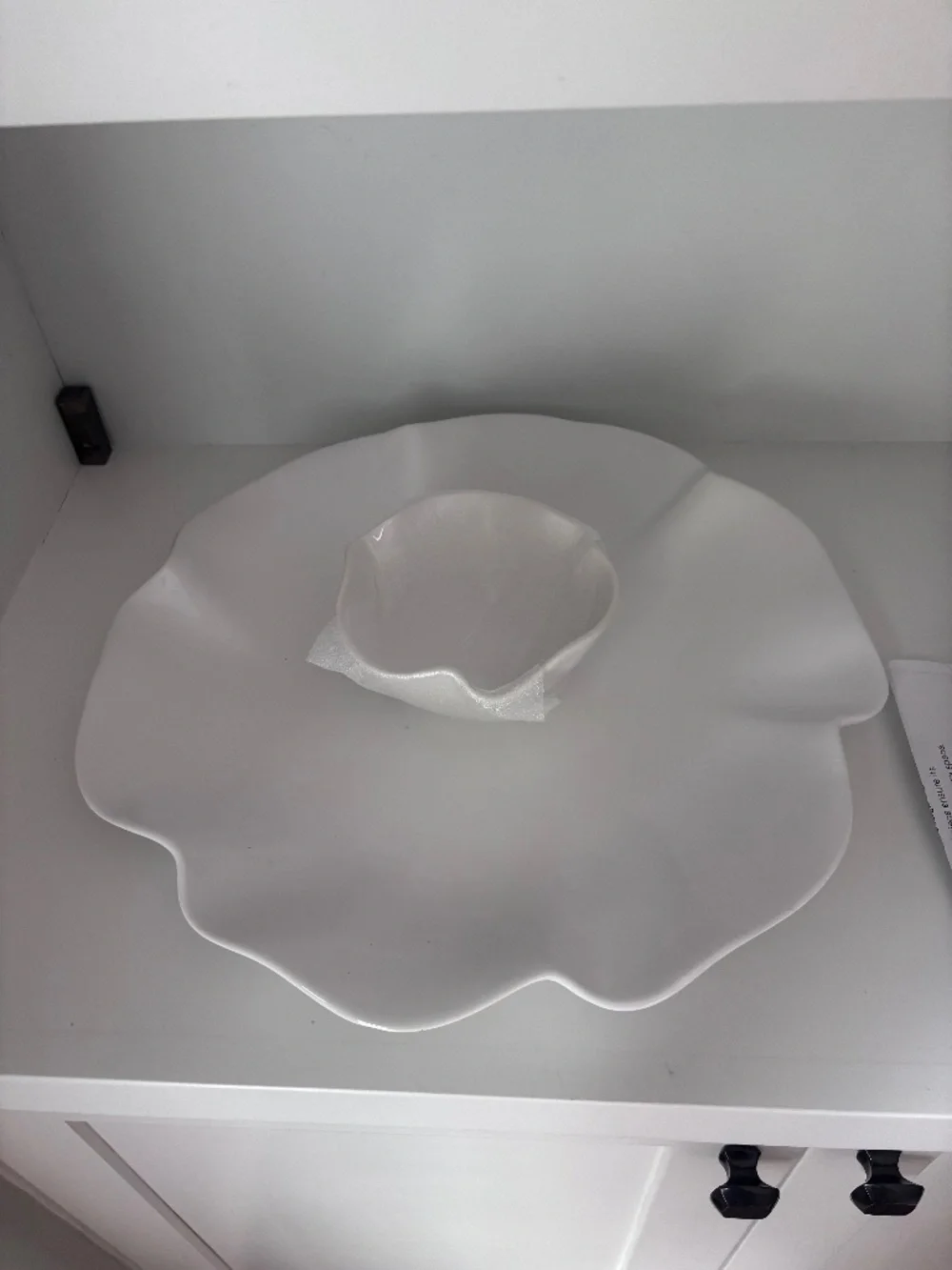 Never used Crate and Barrel White Ruffle Chip & Dip set